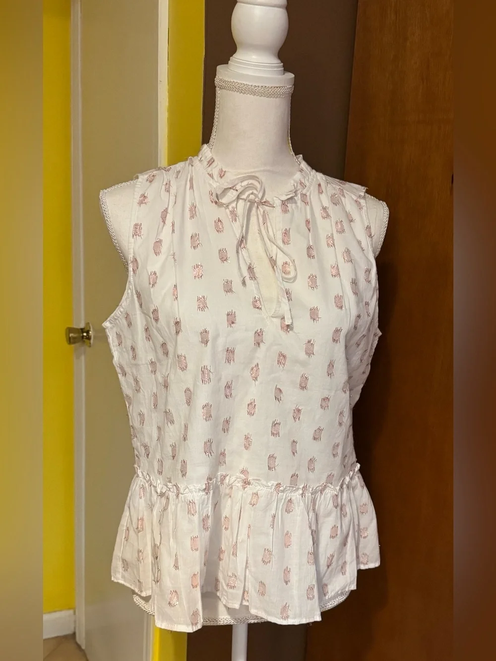 New J Crew Sleeveless Ruffle Peplum Top